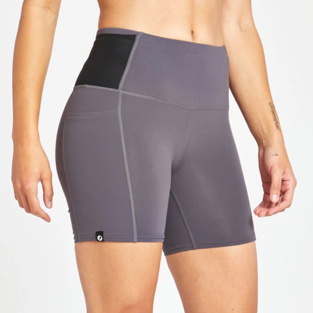 Oiselle Pocket Jogger High-Waist Gray Women's Performance Bike Shorts